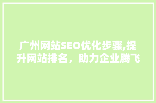 广州网站SEO优化步骤,提升网站排名，助力企业腾飞 英文谷歌算法