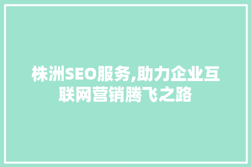 株洲SEO服务,助力企业互联网营销腾飞之路