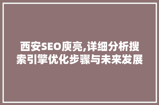 西安SEO庾亮,详细分析搜索引擎优化步骤与未来发展