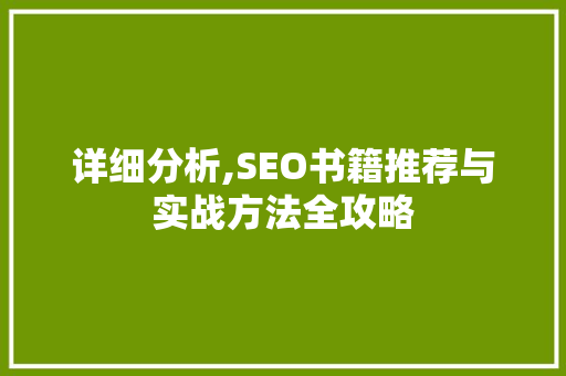 详细分析,SEO书籍推荐与实战方法全攻略 小程序开发