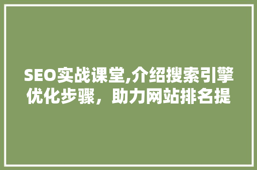 SEO实战课堂,介绍搜索引擎优化步骤，助力网站排名提升