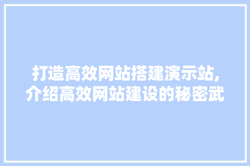打造高效网站搭建演示站,介绍高效网站建设的秘密武器