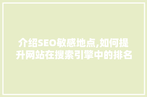 介绍SEO敏感地点,如何提升网站在搜索引擎中的排名