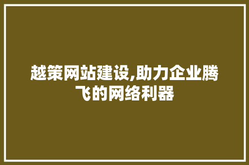 越策网站建设,助力企业腾飞的网络利器 百度算法