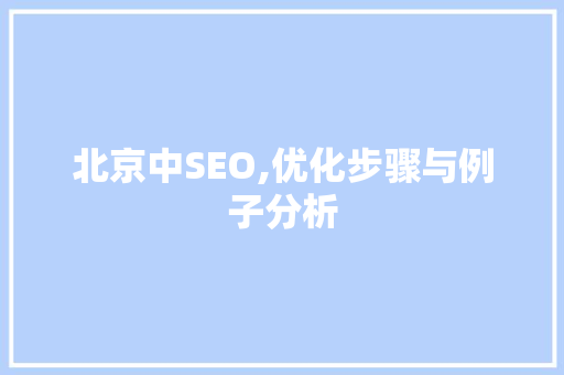 北京中SEO,优化步骤与例子分析