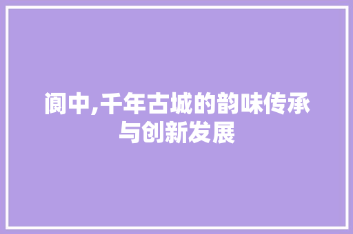 阆中,千年古城的韵味传承与创新发展 网站优化
