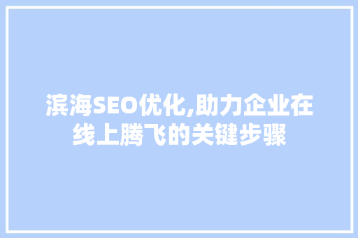 滨海SEO优化,助力企业在线上腾飞的关键步骤