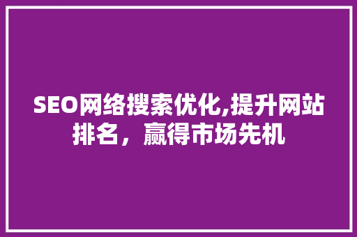 SEO网络搜索优化,提升网站排名，赢得市场先机