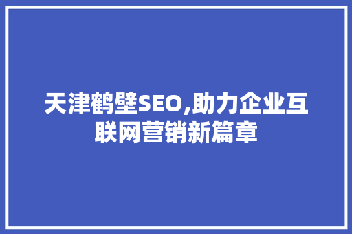 天津鹤壁SEO,助力企业互联网营销新篇章