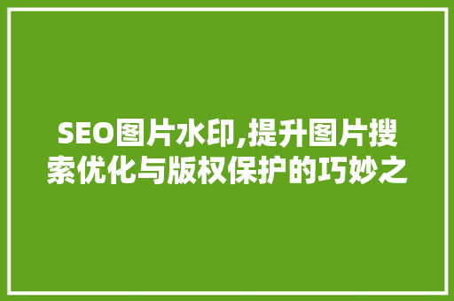 SEO图片水印,提升图片搜索优化与版权保护的巧妙之路 英文谷歌算法