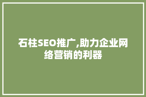 石柱SEO推广,助力企业网络营销的利器