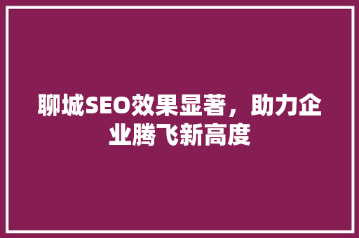 聊城SEO效果显著，助力企业腾飞新高度 头条优化