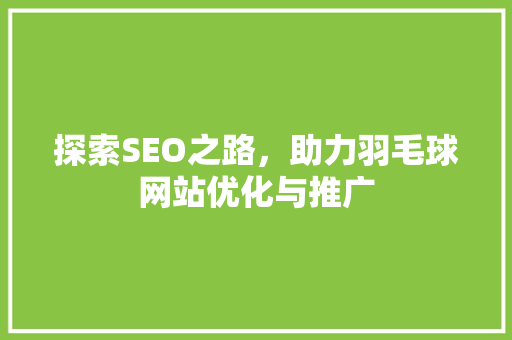 探索SEO之路，助力羽毛球网站优化与推广