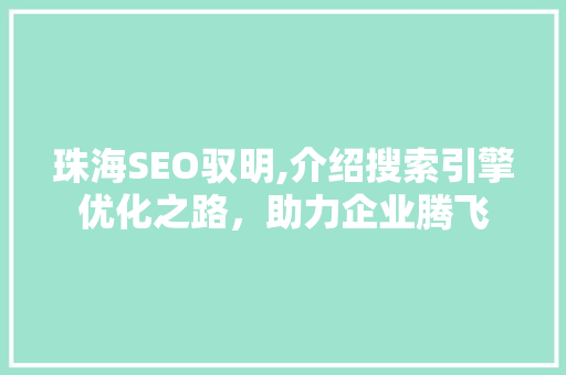 珠海SEO驭明,介绍搜索引擎优化之路，助力企业腾飞