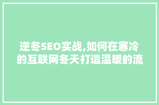 逆冬SEO实战,如何在寒冷的互联网冬天打造温暖的流量春天