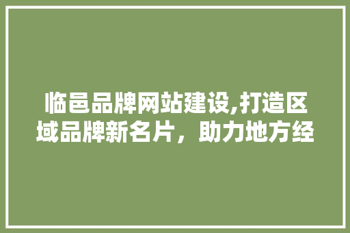 临邑品牌网站建设,打造区域品牌新名片，助力地方经济发展