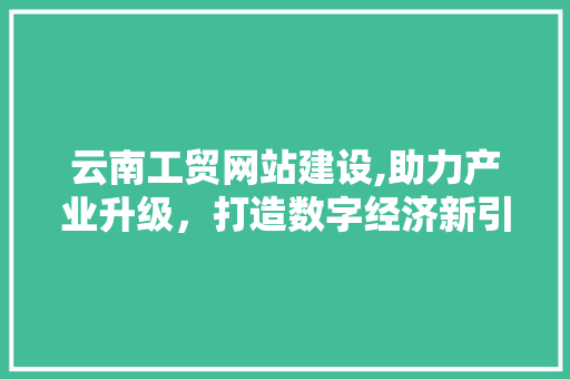 云南工贸网站建设,助力产业升级，打造数字经济新引擎