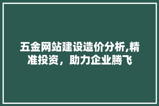 五金网站建设造价分析,精准投资，助力企业腾飞 网站开发
