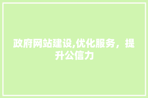 政府网站建设,优化服务，提升公信力 AI技术学习