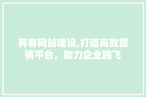 有客网站建设,打造高效营销平台，助力企业腾飞