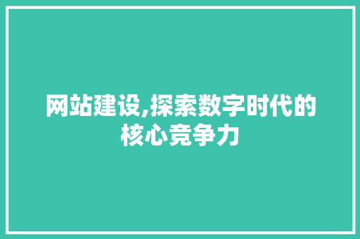 网站建设,探索数字时代的核心竞争力