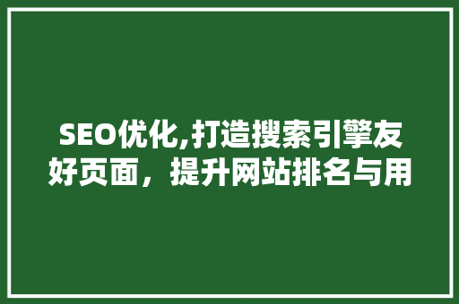 SEO优化,打造搜索引擎友好页面，提升网站排名与用户体验 360搜优化