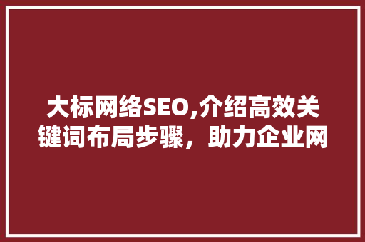 大标网络SEO,介绍高效关键词布局步骤，助力企业网站排名攀升