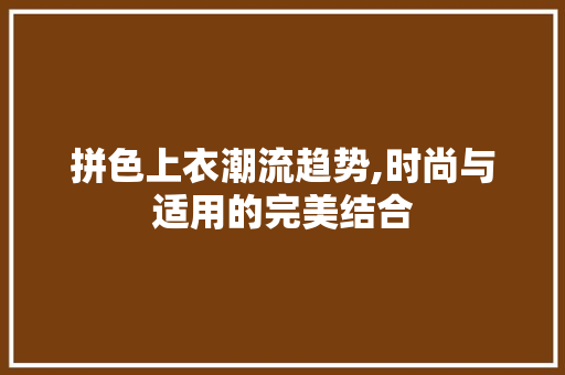 拼色上衣潮流趋势,时尚与适用的完美结合