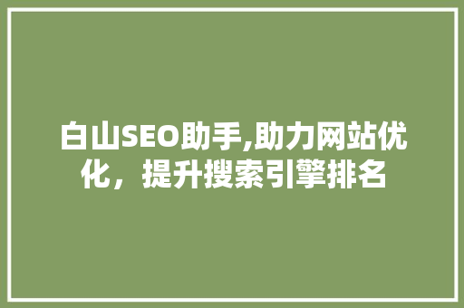 白山SEO助手,助力网站优化，提升搜索引擎排名
