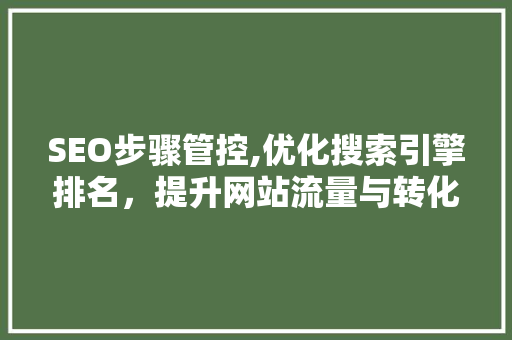 SEO步骤管控,优化搜索引擎排名，提升网站流量与转化率