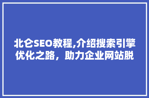 北仑SEO教程,介绍搜索引擎优化之路，助力企业网站脱颖而出