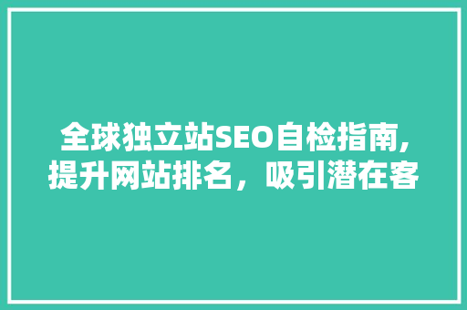 全球独立站SEO自检指南,提升网站排名，吸引潜在客户