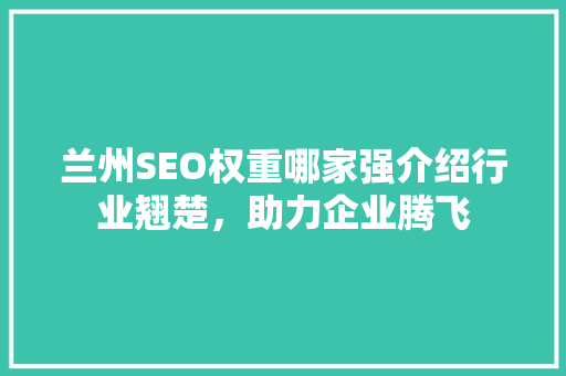 兰州SEO权重哪家强介绍行业翘楚，助力企业腾飞
