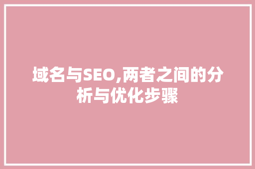 域名与SEO,两者之间的分析与优化步骤