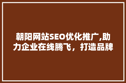 朝阳网站SEO优化推广,助力企业在线腾飞，打造品牌核心竞争力
