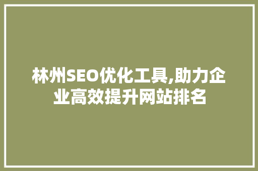 林州SEO优化工具,助力企业高效提升网站排名