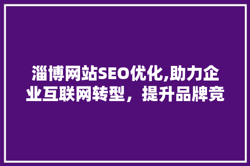 淄博网站SEO优化,助力企业互联网转型，提升品牌竞争力 网站开发