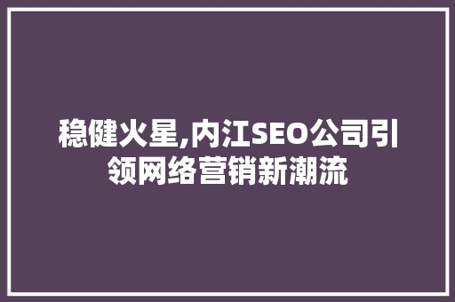 稳健火星,内江SEO公司引领网络营销新潮流