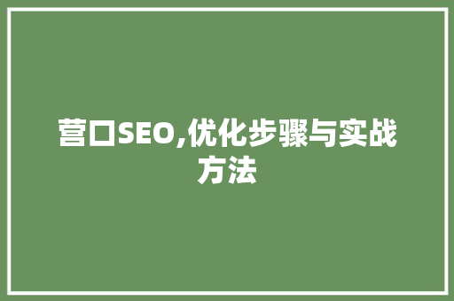 营口SEO,优化步骤与实战方法
