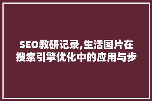 SEO教研记录,生活图片在搜索引擎优化中的应用与步骤