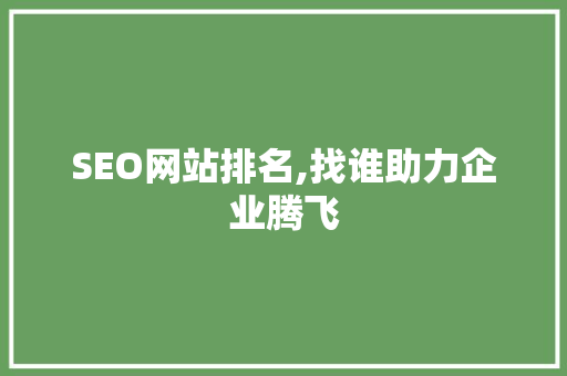 SEO网站排名,找谁助力企业腾飞 搜狗优化