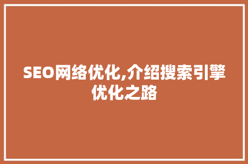 SEO网络优化,介绍搜索引擎优化之路