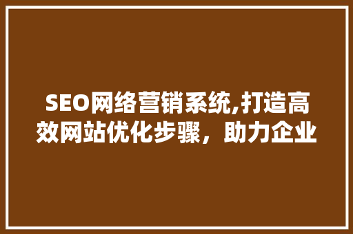 SEO网络营销系统,打造高效网站优化步骤，助力企业腾飞