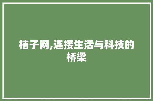 桔子网,连接生活与科技的桥梁 桔子网,连接生活与科技的桥梁 百度算法