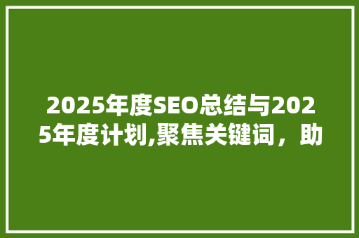 2025年度SEO总结与2025年度计划,聚焦关键词，助力网站优化新篇章