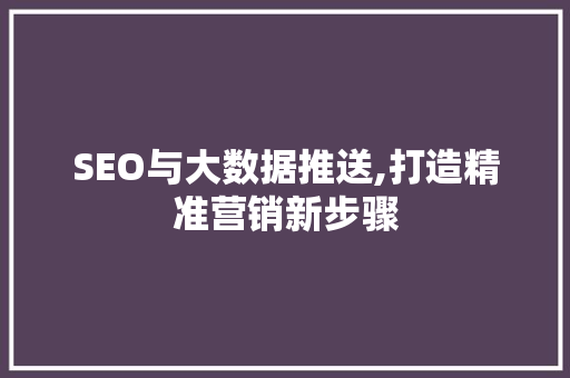 SEO与大数据推送,打造精准营销新步骤