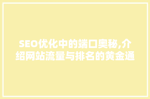 SEO优化中的端口奥秘,介绍网站流量与排名的黄金通道