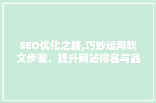 SEO优化之路,巧妙运用软文步骤，提升网站排名与品牌影响力 小程序开发