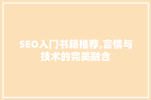 SEO入门书籍推荐,言情与技术的完美融合