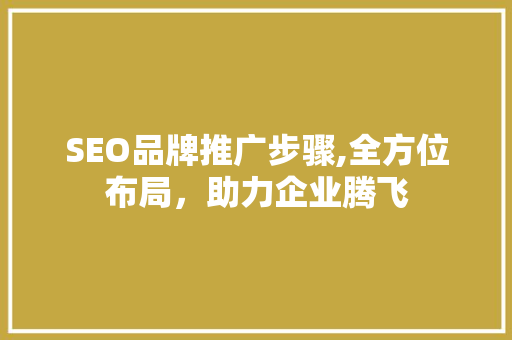 SEO品牌推广步骤,全方位布局，助力企业腾飞